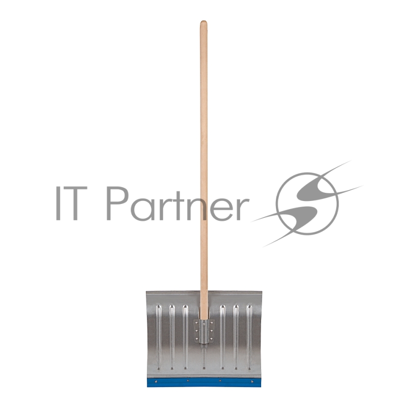 Лопата СИБРТЕХ снеговая,430x370 мм,с черенком,алюм. полотно,стальная окантовка//Р 61582