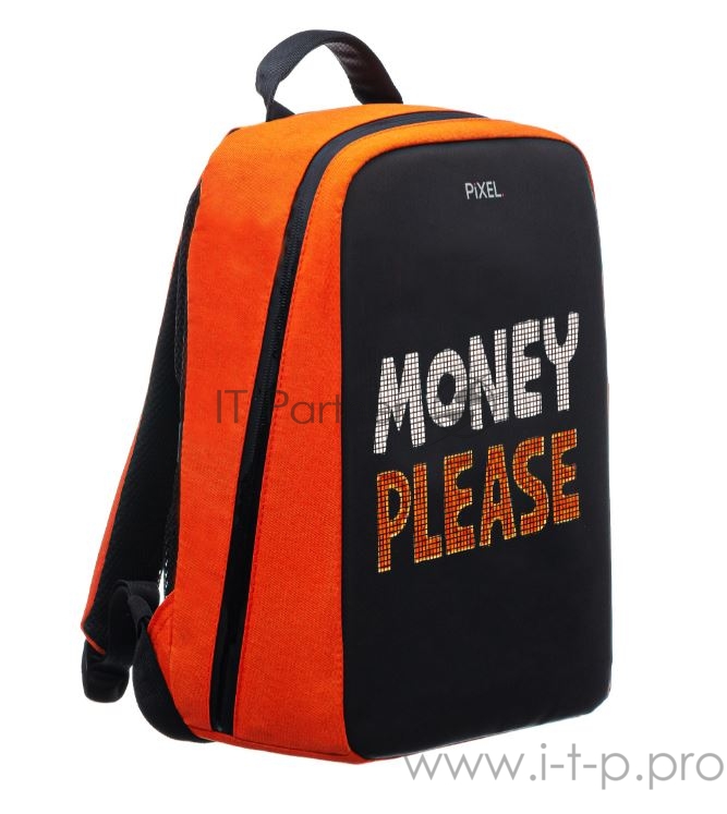Рюкзак PIXEL PLUS Orange оранжевый (LED-экран 25*25 px, 16,5 млн цветов, 16 л., полиэстер)