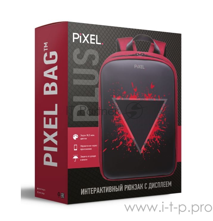 Рюкзак PIXEL PLUS Grafit серый (LED-экран 25*25 px, 16,5 млн цветов, 16 л., полиэстер)