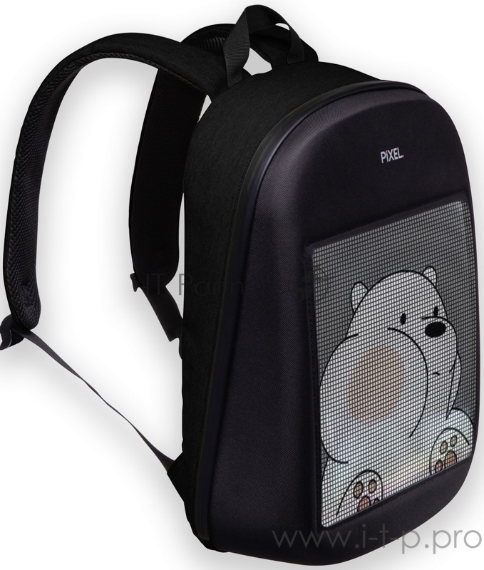Рюкзак PIXEL One Black Moon чёрный (LED-экран 25*25 px, 16,5 млн цветов, 20 л., полиэстер)
