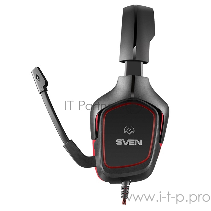 Игровые стереонаушники с микрофоном SVEN AP-G333MV, черный-красный