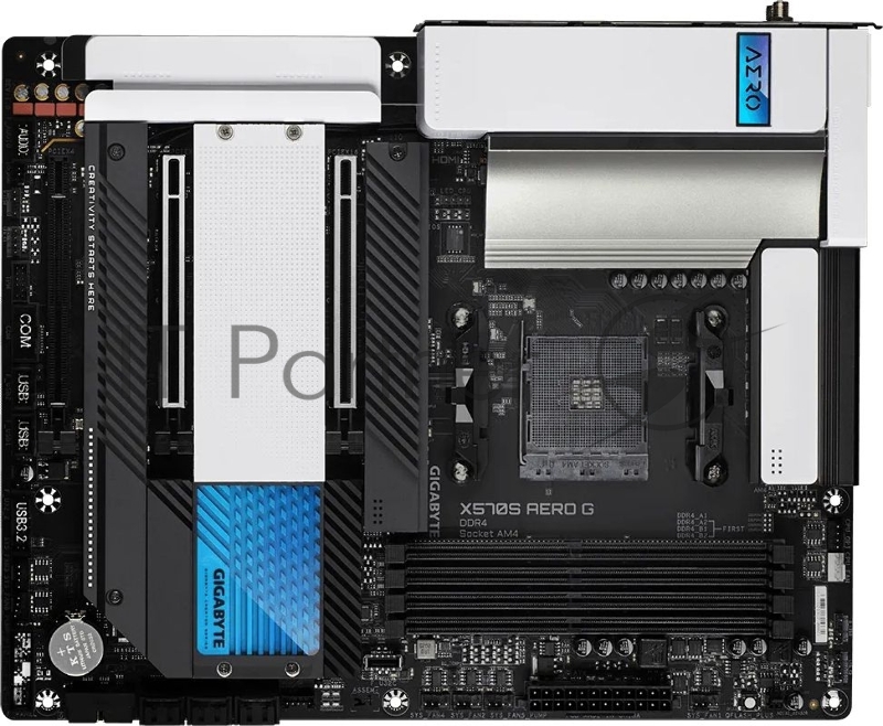 Материнская плата Gigabyte X570S AERO G, Socket AM4, AMD X570, 4xDDR4-3200, HDMI, 3xPCI-Ex16, 6xSATA3(RAID 0/1/10), 4xM.2, 8 Ch Audio, 2.5GLan, WiFi, (2+4)xUSB2.0, (6+4)xUSB3.2, (2+1)xUSB3.2 Type-C, ATX, RTL