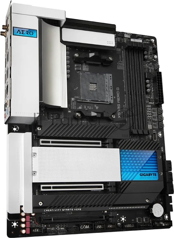 Материнская плата Gigabyte X570S AERO G, Socket AM4, AMD X570, 4xDDR4-3200, HDMI, 3xPCI-Ex16, 6xSATA3(RAID 0/1/10), 4xM.2, 8 Ch Audio, 2.5GLan, WiFi, (2+4)xUSB2.0, (6+4)xUSB3.2, (2+1)xUSB3.2 Type-C, ATX, RTL