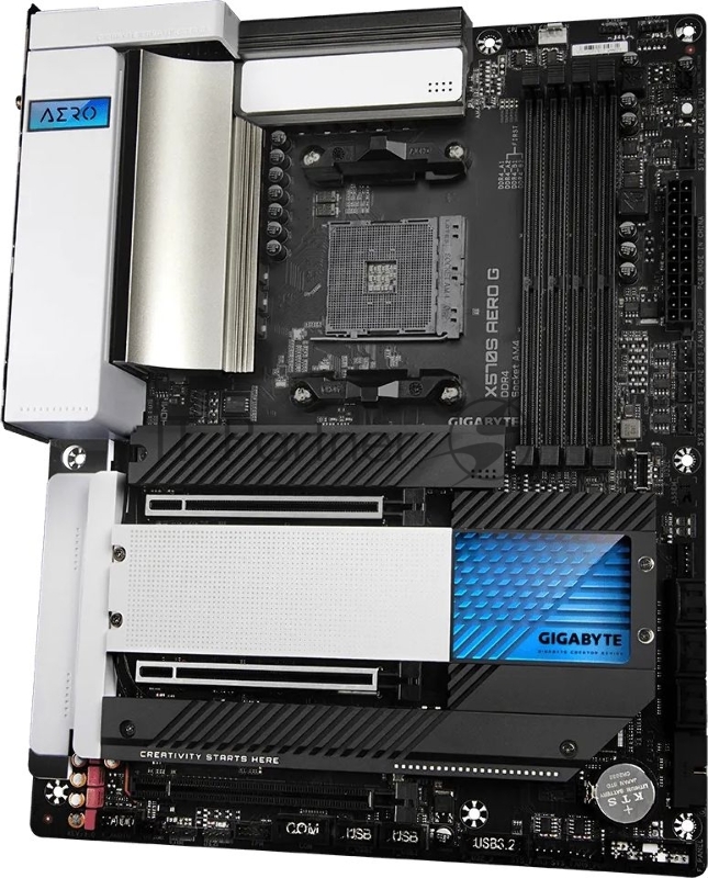 Материнская плата Gigabyte X570S AERO G, Socket AM4, AMD X570, 4xDDR4-3200, HDMI, 3xPCI-Ex16, 6xSATA3(RAID 0/1/10), 4xM.2, 8 Ch Audio, 2.5GLan, WiFi, (2+4)xUSB2.0, (6+4)xUSB3.2, (2+1)xUSB3.2 Type-C, ATX, RTL