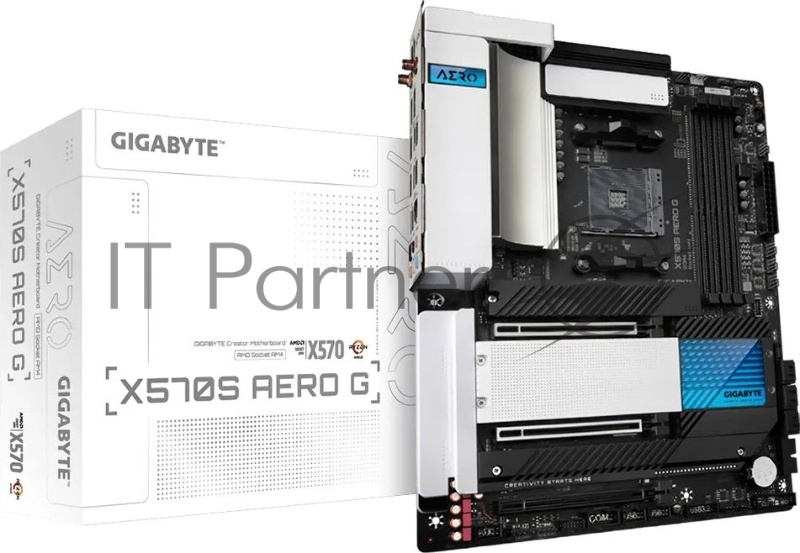 Материнская плата Gigabyte X570S AERO G, Socket AM4, AMD X570, 4xDDR4-3200, HDMI, 3xPCI-Ex16, 6xSATA3(RAID 0/1/10), 4xM.2, 8 Ch Audio, 2.5GLan, WiFi, (2+4)xUSB2.0, (6+4)xUSB3.2, (2+1)xUSB3.2 Type-C, ATX, RTL