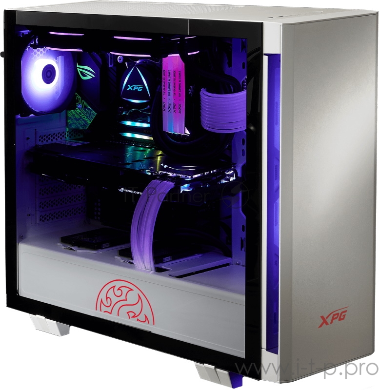 Компьютерный корпус XPG INVADER-WHITECOLOR BOXWORLDWIDE (ATX, подсветка ARGB, 2 вентилятора 120мм, стеклянная боковая панель, ,белый)