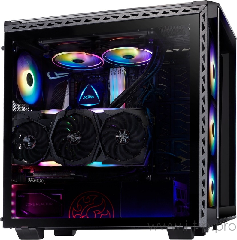 Компьютерный корпус XPG BATTLECRUISER-WHITECOLOR BOXWORLDWIDE (ATX, 4 RGB вентилятора 120мм, стеклянная боковая панель, белый)