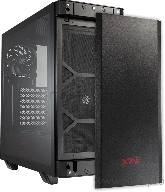 Компьютерный корпус XPG INVADER-BLACKCOLOR BOXWORLDWIDE (ATX, подсветка ARGB, 2 вентилятора 120мм, стеклянная боковая панель, черный)