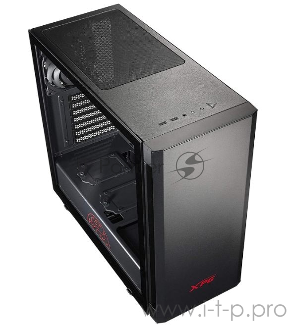 Компьютерный корпус XPG INVADER-BLACKCOLOR BOXWORLDWIDE (ATX, подсветка ARGB, 2 вентилятора 120мм, стеклянная боковая панель, черный)