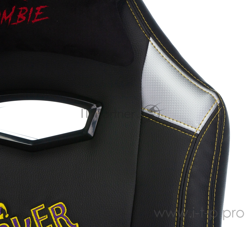 Кресло игровое Zombie HERO JOKER черный/фиолетовый искусственная кожа с подголов. крестовина пластик