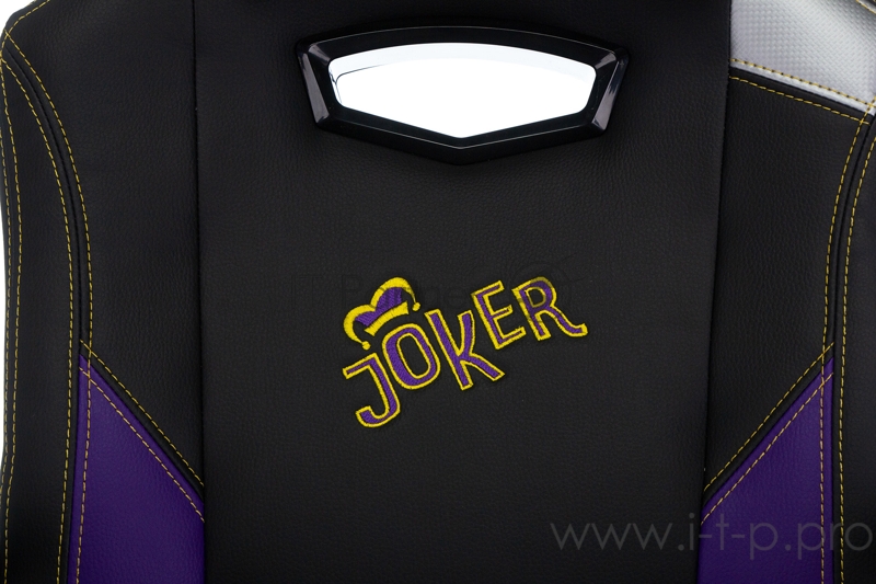Кресло игровое Zombie HERO JOKER черный/фиолетовый искусственная кожа с подголов. крестовина пластик