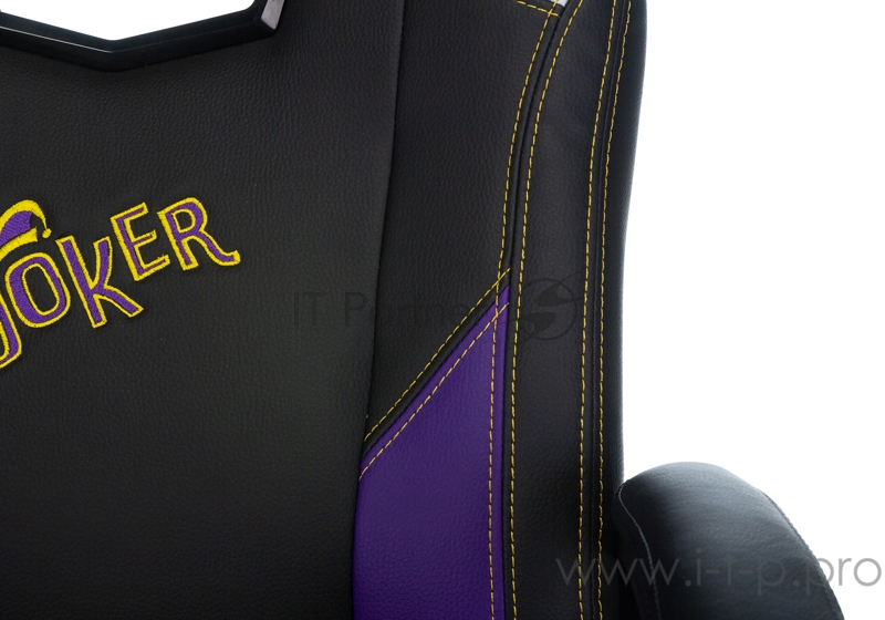 Кресло игровое Zombie HERO JOKER черный/фиолетовый искусственная кожа с подголов. крестовина пластик