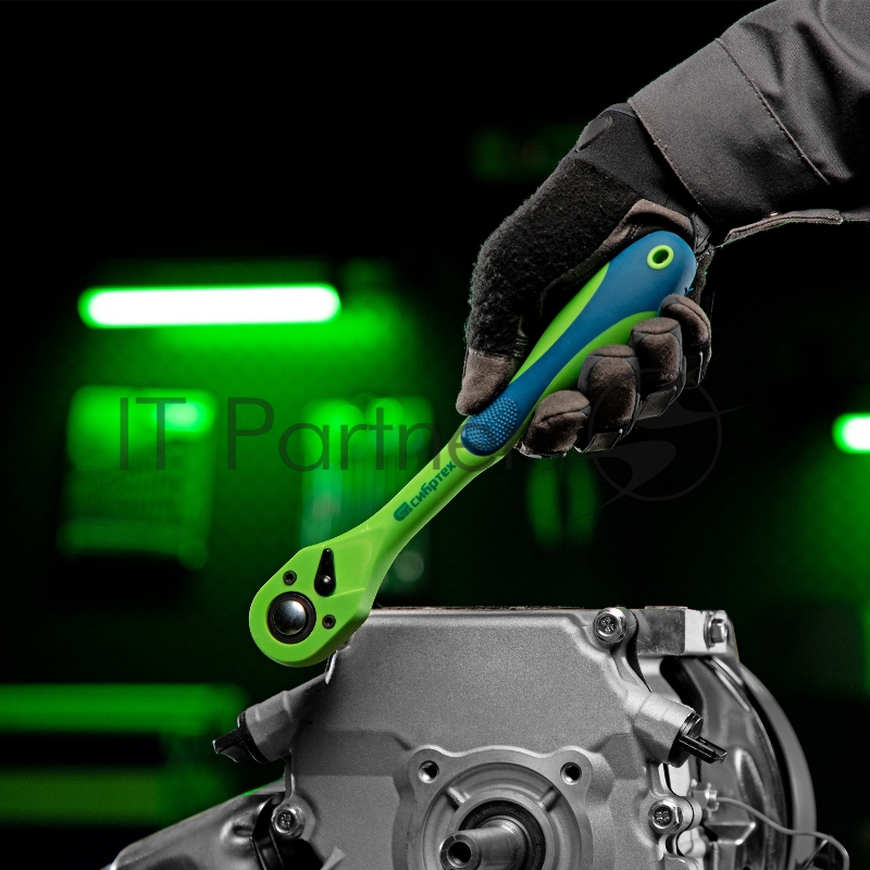 Ключ трещотка СИБРТЕХ двухкомпонентная рукоятка 1/2 14009