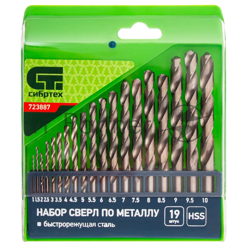 Набор сверл по металлу СИБРТЕХ , 43739 мм 723887