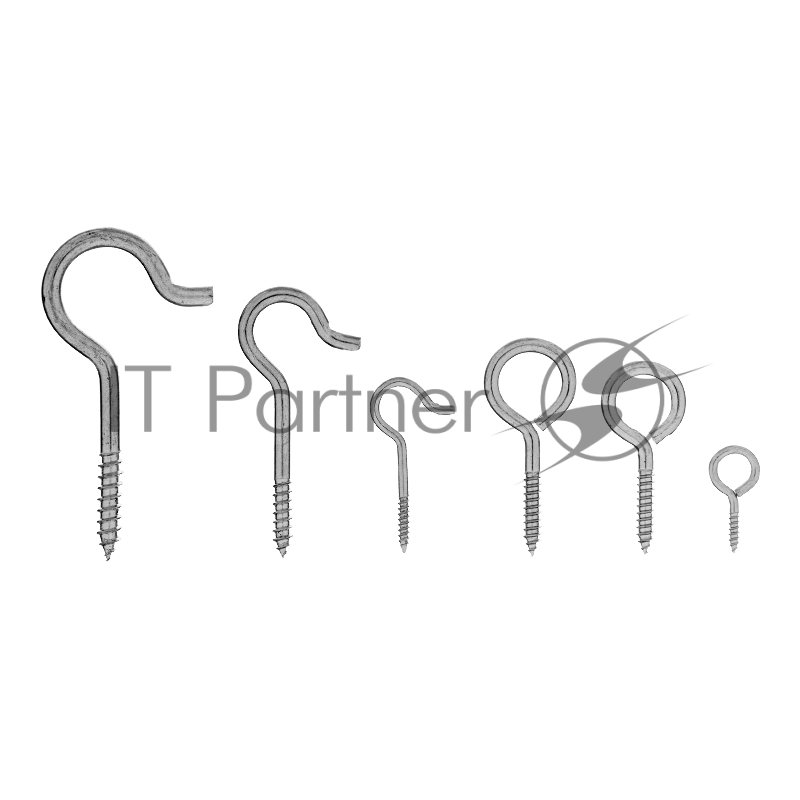 Набор крюков-саморезов СИБРТЕХ 2,5x25, 3x40, 5x65, 5x75, 6x45, 6x50 мм, 151 предм.// СИБРТЕХ 47611