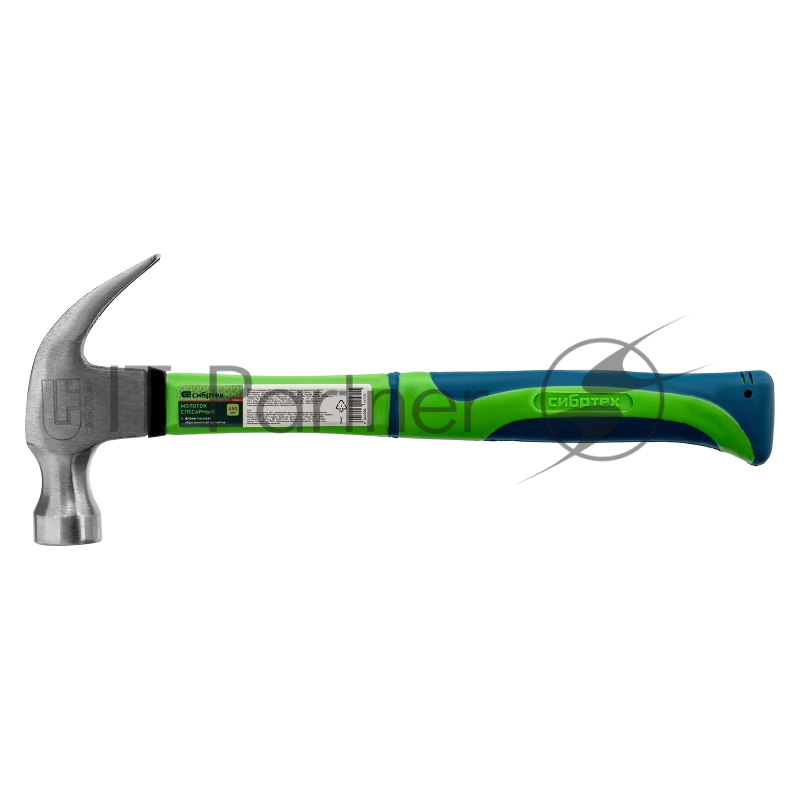 Молоток-гвоздодер СИБРТЕХ ,450г, фибергласовая обрезиненная рукоятка// СИБРТЕХ 10442