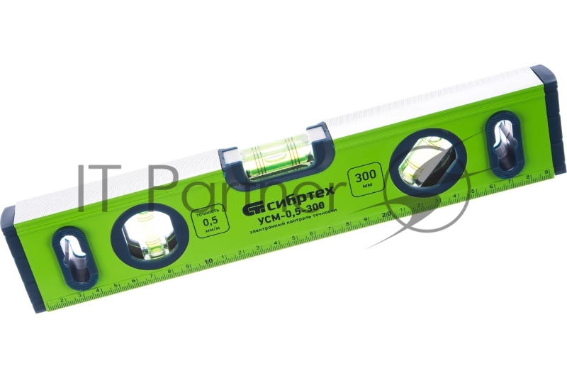 Уровень алюминиевый СИБРТЕХ УСМ-0,5-300, фрезерованный, 3 глазка, магнитный, 300 мм 34111