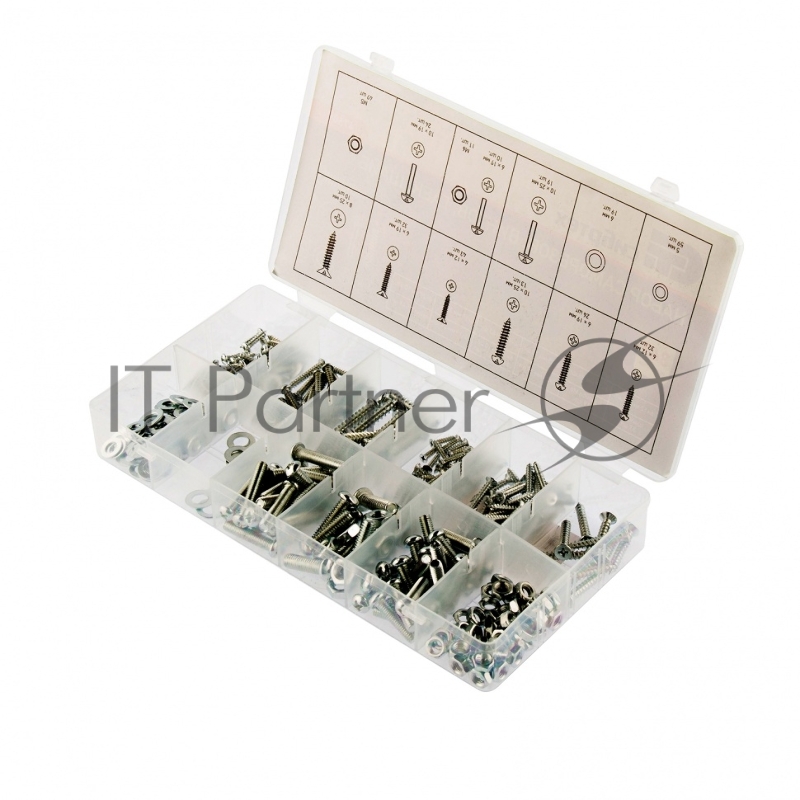 Набор саморезов СИБРТЕХ , винтов, гаек, шайб, 347 предм.// СИБРТЕХ 47609