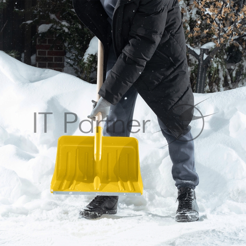 Лопата полипропиленовая СИБРТЕХ желтая 400 х 420 мм без черенка, Россия 61616