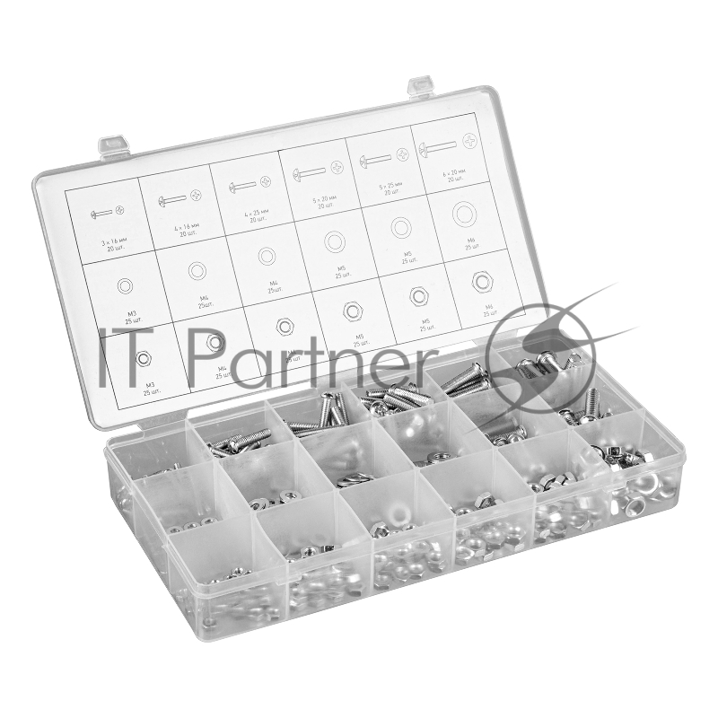 Набор винтов СИБРТЕХ , гаек, шайб, 420 предм.// СИБРТЕХ 47617