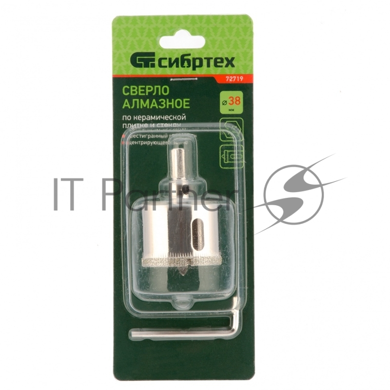 Сверло по керамической плитке и стеклу СИБРТЕХ , 38 х 55 мм 72719
