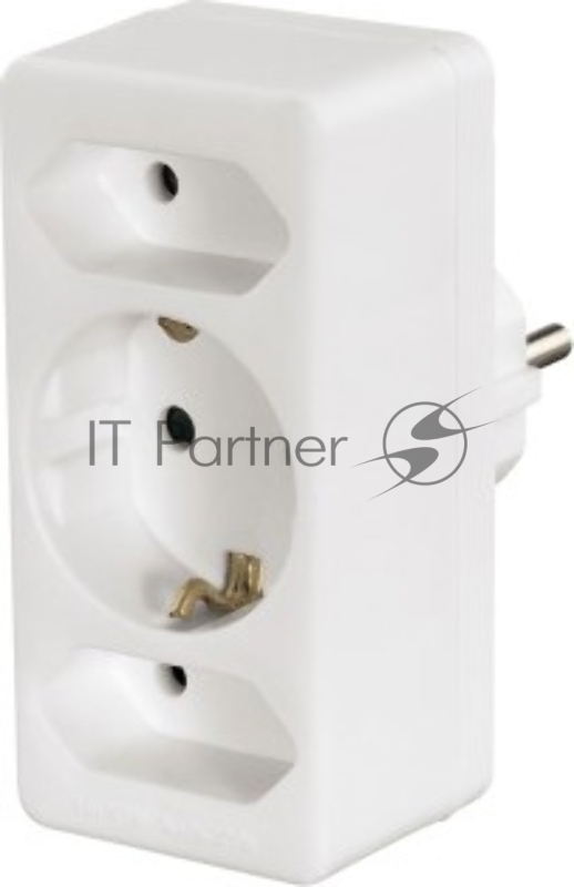 Тройник Hama H-47688 1 розетка с заземлением + 2 розетки для бытовой техники 3500 Вт белый