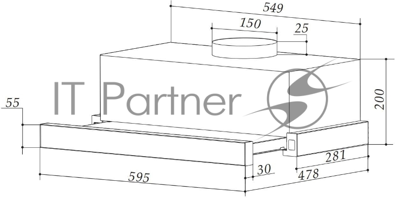 Вытяжка Weissgauff TEL 06 TC WH