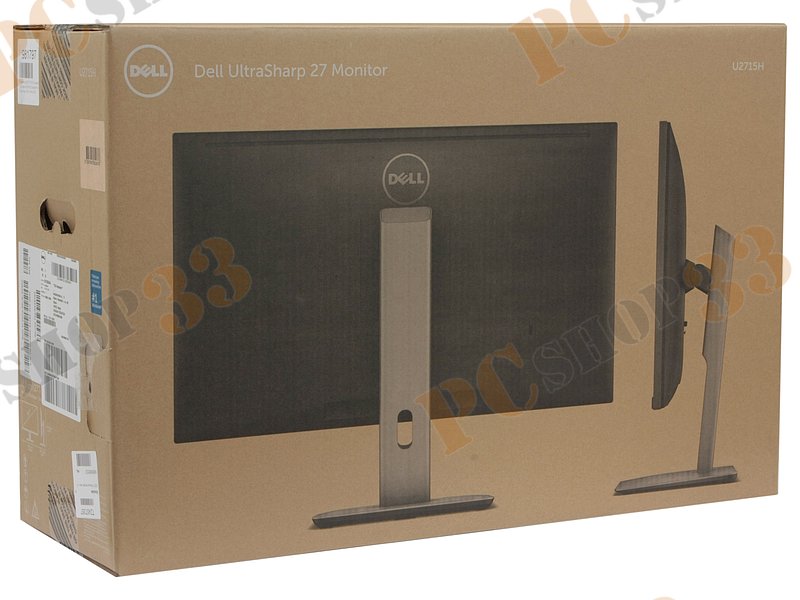 ЖК-монитор 27.0 Dell U2715H 2560x1440, 8мс (GtG), черно-серебр. (2xHDMI, 2xDP, miniDP, USB Hub)