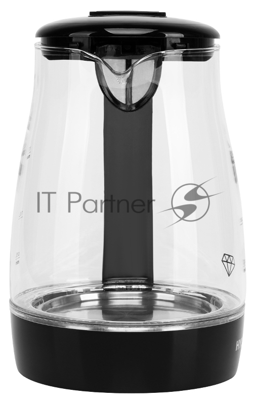 Чайник электрический Hyundai HYK-G2011 1.7л. 2200Вт черный (корпус: стекло)