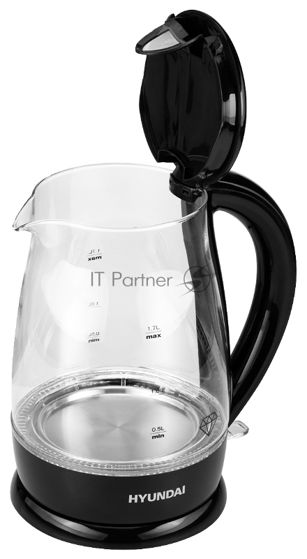 Чайник электрический Hyundai HYK-G2011 1.7л. 2200Вт черный (корпус: стекло)