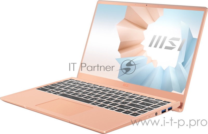 Ноутбук MSI Modern 14 B11SB-284RU 14(1920x1080 (матовый) IPS)/Intel Core i7 1165G7(2.8Ghz)/16384Mb/512PCIS GeForce MX450(2048Mb)/Cam/BT/WiFi/war 1y/1.2kg/Beige Mousse/W10