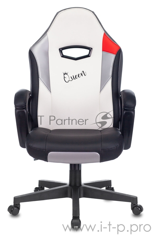 Кресло игровое Zombie HERO QUEEN черный/белый искусственная кожа с подголов. крестовина пластик