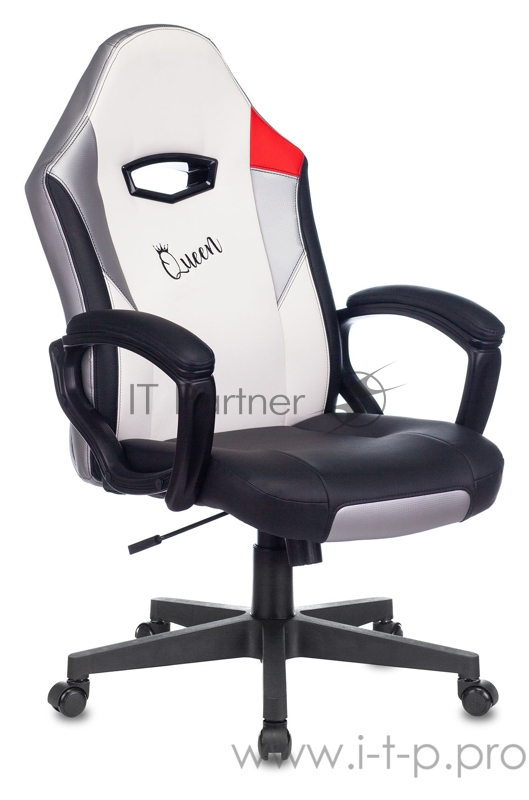 Кресло игровое Zombie HERO QUEEN черный/белый искусственная кожа с подголов. крестовина пластик