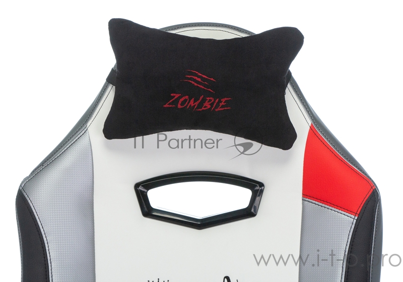 Кресло игровое Zombie HERO QUEEN черный/белый искусственная кожа с подголов. крестовина пластик