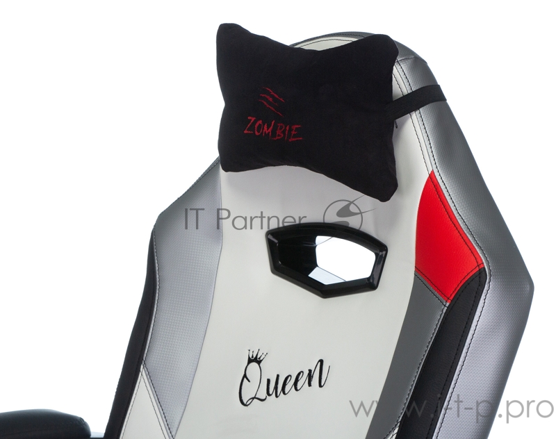 Кресло игровое Zombie HERO QUEEN черный/белый искусственная кожа с подголов. крестовина пластик