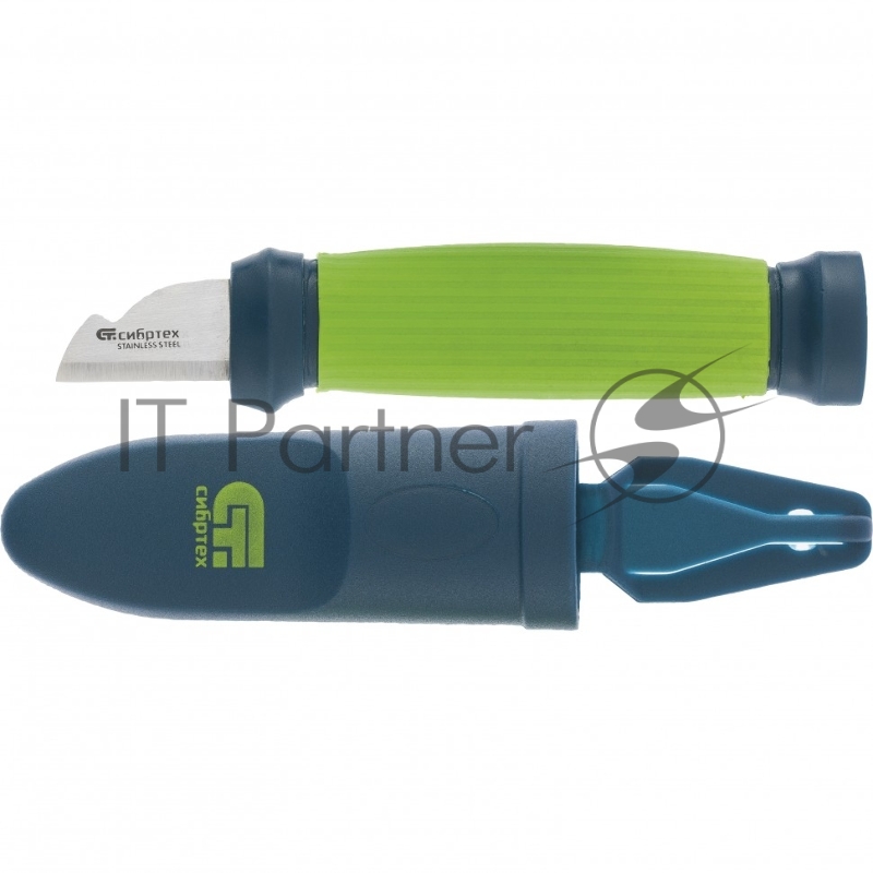 Нож монтажника СИБРТЕХ с чехлом обрезин, рукоятка, 154 79013