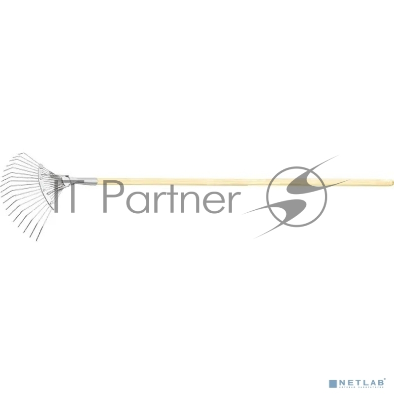 Грабли СИБРТЕХ веерные 18 зубьев,с черенком,оцинкованные,круглый зуб//Р 61781