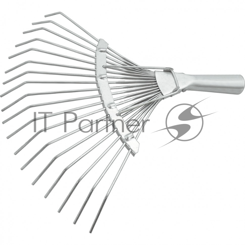 Грабли СИБРТЕХ веерные 18 зубьев,с черенком,оцинкованные,круглый зуб//Р 61781