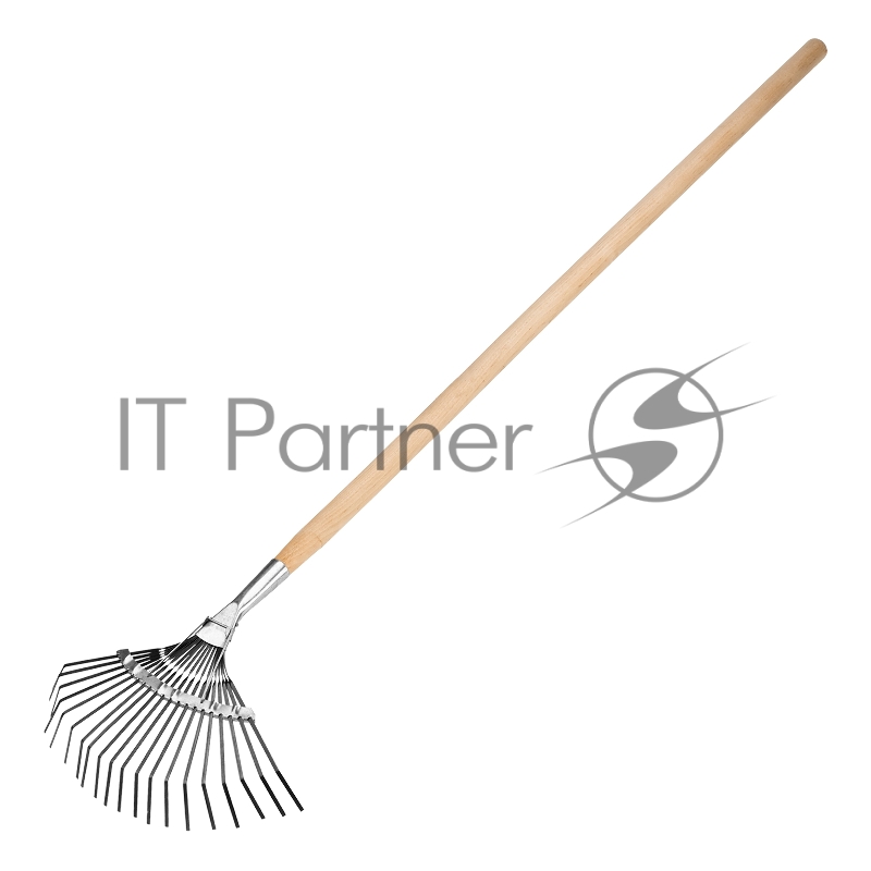 Грабли СИБРТЕХ веерные 20 зубьев,с черенком,оксидированные,плоский зуб//Р 61779