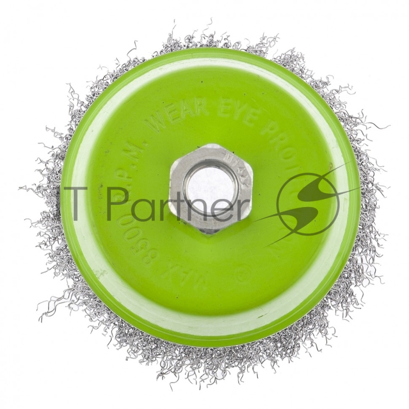 Щетка СИБРТЕХ для УШМ, 100 мм М14, чашка, витая проволока 0,3 мм 746057