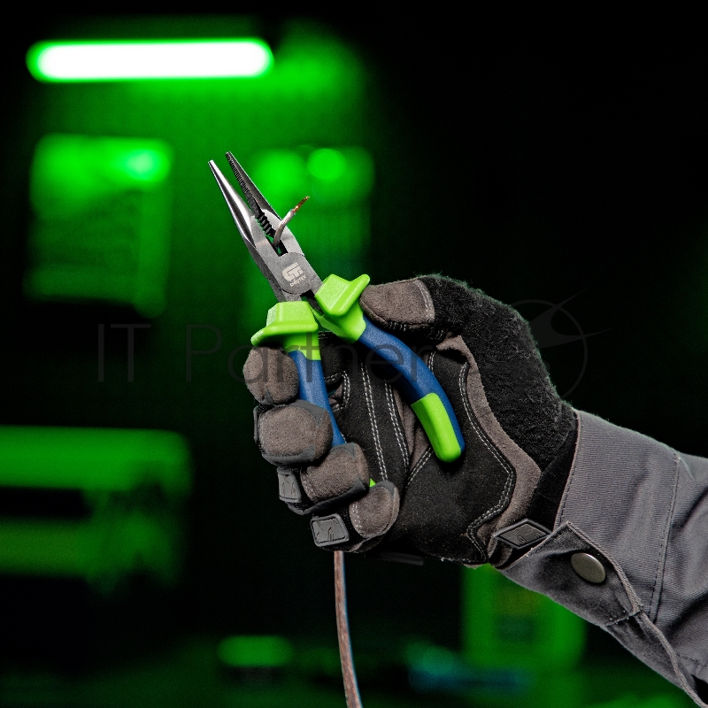 Длинногубцы СИБРТЕХ прямые,160 мм, двухкомпонентные рукоятки// СИБРТЕХ 17104