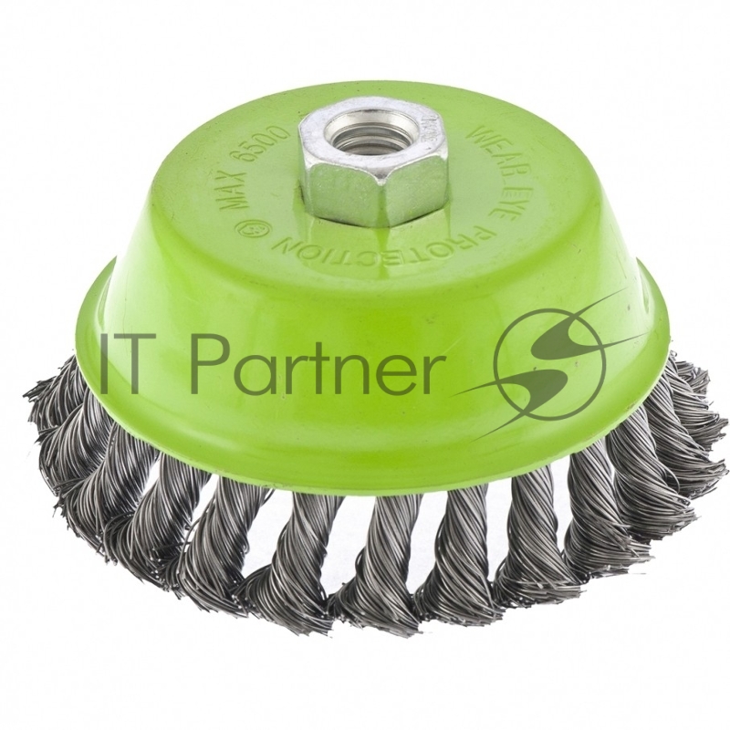 Щетка для УШМ СИБРТЕХ , 75 мм М14, чашка, крученая металлическая проволока 0,5 мм 746247