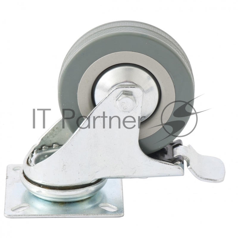 Колесо СИБРТЕХ поворотное с тормозом d-50мм крепление платформенное 68719