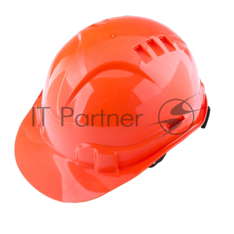 Каска защитная СИБРТЕХ с храповым механизмом, ЕВРОПЛАСТ, оранжевая 89108