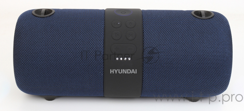 Колонка порт. Hyundai H-PAC600 синий/черный 20W 2.0 BT/3.5Jack/USB 10м 3600mAh