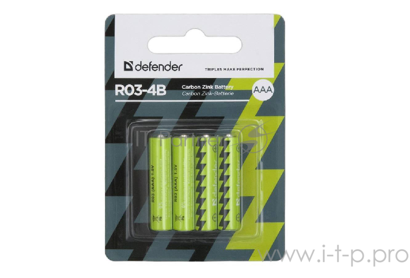 Батарейки Defender (AAA) R03-4B 4 шт 56102