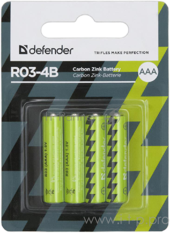 Батарейки Defender (AAA) R03-4B 4 шт 56102