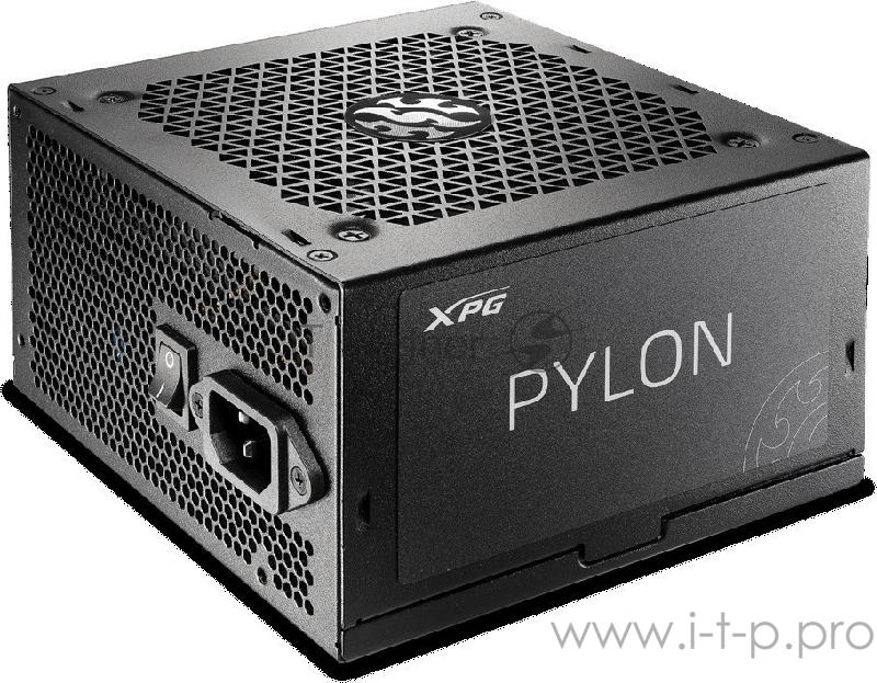 Игровой блок питания чёрный XPG PYLON550B-BLACKCOLOR (550 Вт, PCIe-2шт, ATX v2.31, Active PFC, 120mm Fan, 80 Plus Bronze)