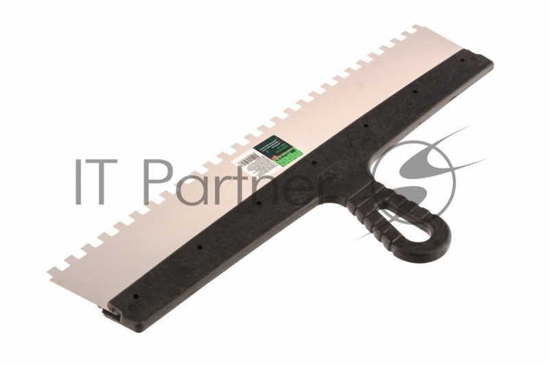 Шпатель СИБРТЕХ из нержавеющей стали,450 мм,зуб 8x8 мм,пластмассовая ручка //85479