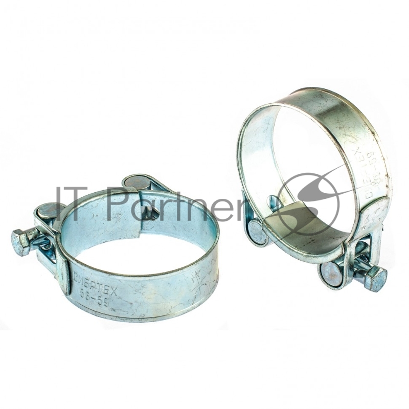 Хомуты СИБРТЕХ металлические, силовые 56-59мм ширина 22мм шарнирный, W1, 2шт 47543